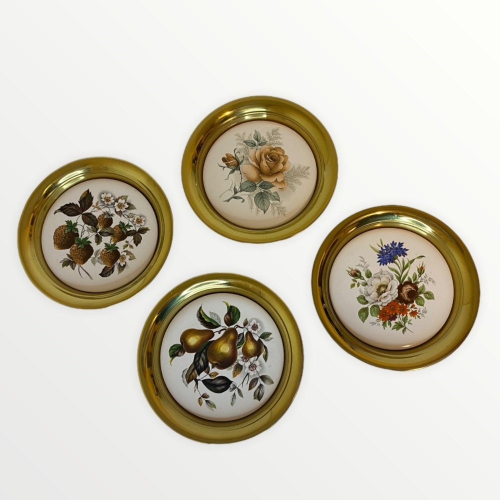 Vintage Florentia Artcraft Wall Plate/coaster Set